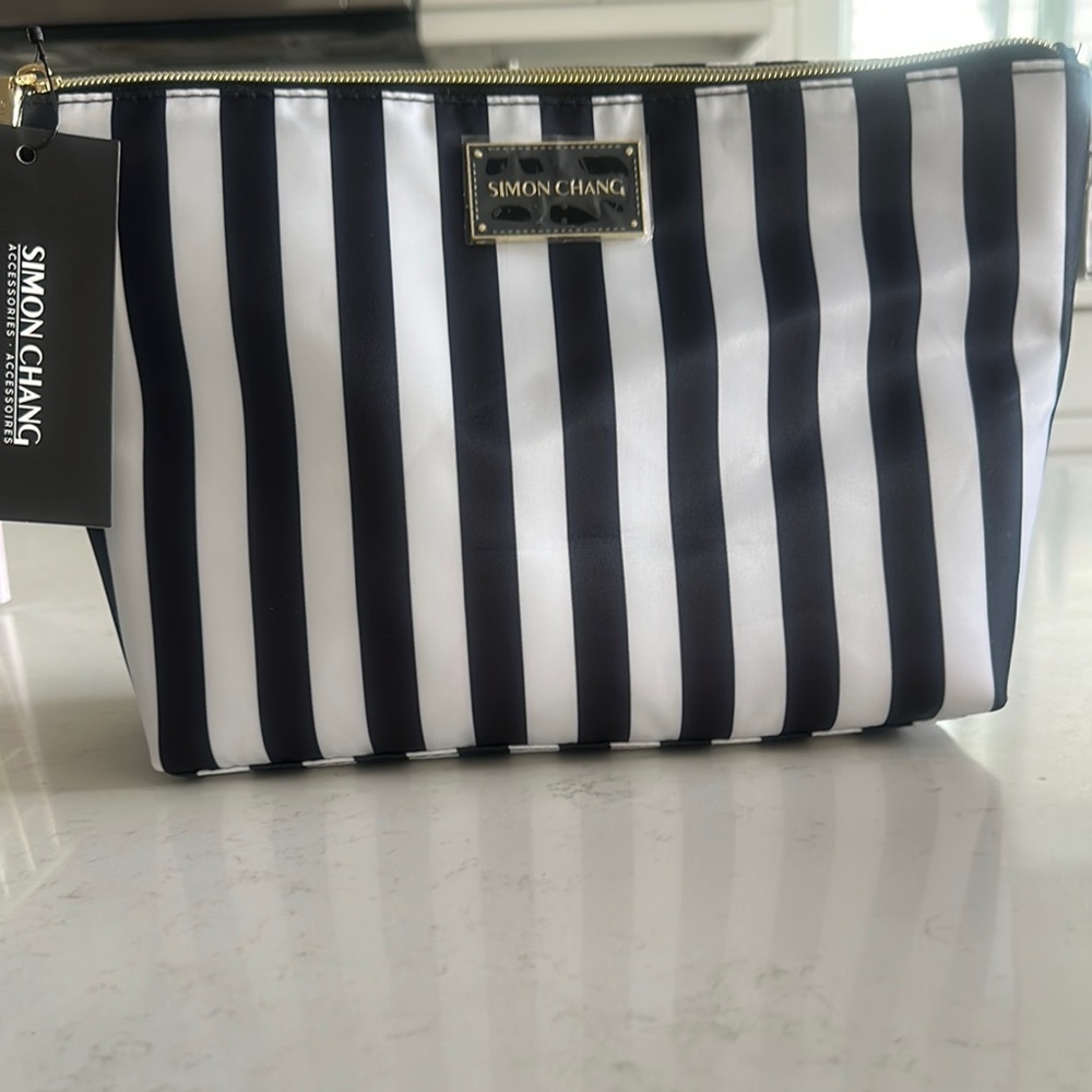 Simon Chang Monochrome Striped Pouch